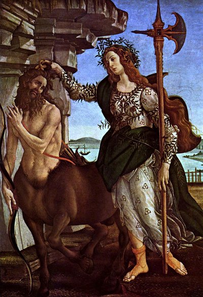 Minerva and the Centaur by Sandro Botticelli
